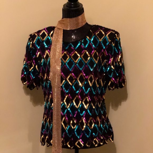 Vintage Sequin Party Shirt - Picture 2 of 2
